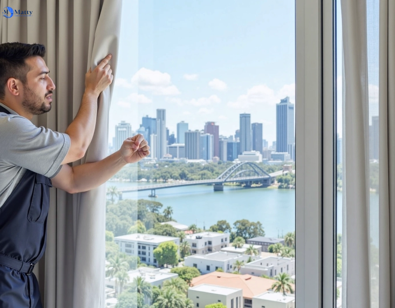 Professional curtain steam cleaning service dinmore QLD by Matty Curtain Cleaning